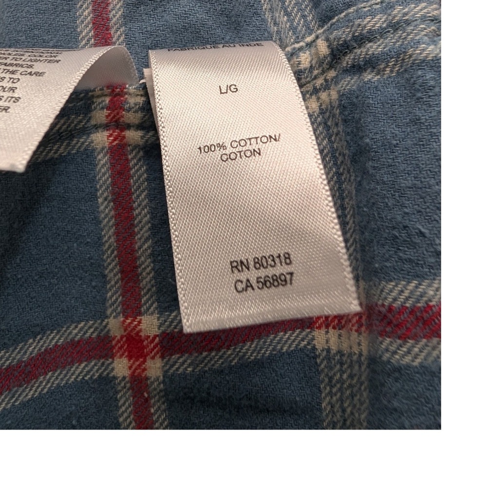 Lucky Brand Flannel Button Down 100% Cotton Classic Fit 7MS4002 - Large - Picture 7 of 8